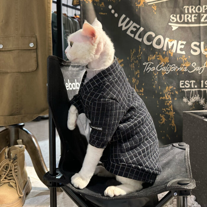 4 Checkered cotton cardigan jacket