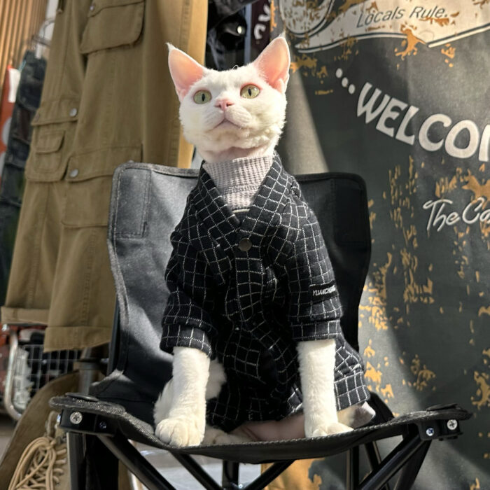 6 Checkered cotton cardigan jacket
